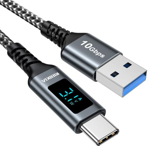 NIBIKIA USB C Kabel 2M, Schnellladekabel USB C USB 3.2 Gen 2 [10Gbps]