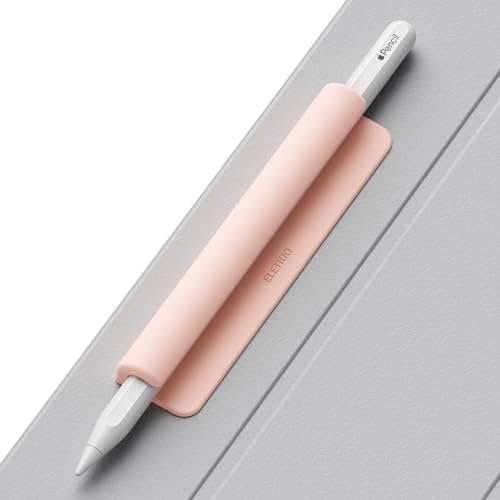 ELETIUO Silikonpennhållare ärm, kompatibel med Apple Pencil (USB-C), Apple Pencil 1 st / 2:a generationen, stark självhäftande klibbig fäst vid iPad-fodral för pekskärmspennor, rosa