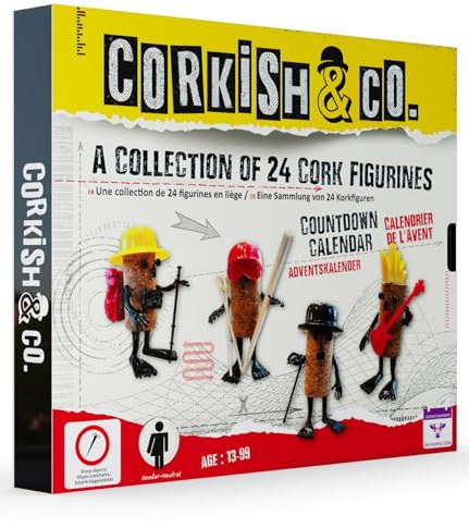 Meet the Corkish & Co.'s Advent Calendar! An amazing collection of 24 unique cork figurines. Open up the daily box to discover a new, adorable Corkish character. For kidults ages 13 and above.