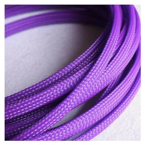 1-50M Cable Sleeves 3-25mm Purple Snakeskin Mesh Wire Protecting Nylon Tight PET Expandable Insulation Sheathing Braided Sleeves(2Meters,10mm)