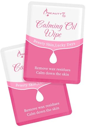 Beauty7 Lot de 50pcs Lingettes d'Élimination de la Cire Épilation Lingettes pour Le Corps du Visage Soins de la Peau de Nettoyage Remover After Wax Wipes