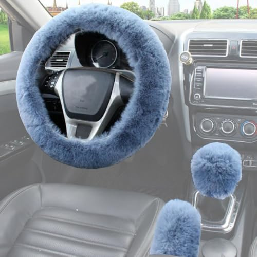 3 Stück Auto Lenkradabdeckung Plüsch Winter Universal Lenkradbezug Teleskop Lenkrad Abdeckung weich bequem Steering Lenkradschoner Anti Rutsch Lenkradbezug Auto Zubehör für Frauen