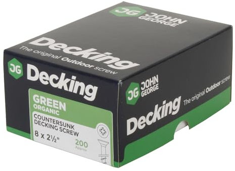 DECKING SCREW ORGANIC GREEN CSK POZI (DECKING SCREW GREEN 8x2.1/2 (200 per box))
