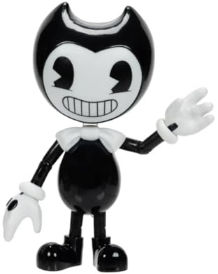 Bendy & The Ink Machine | Figurine Articulée Bendy avec Accessoires | 12,7 cm | Inclus Cheval à Bascule et Projecteur Cartoon | Licence Officielle | Jouet à Collectionner | Idée Cadeau Ados 14 Ans +