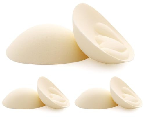 WAVDSYB Supertjocka BH-dynor inlägg 3 par avtagbara bröstförbättrare push-up BH-koppar stoppning (beige-4 cm, L)