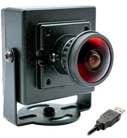 Qussedser Webcam per PC HD Fisheye 2K HD Grandangolare da 160 Gradi 1,8 mm Plug & Play 30fps 2560x1440 Videocamera per Computer dal Ad Alta velocità