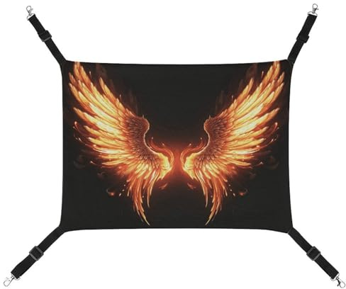FZMTLDS Hamac pour chat avec ailes d'angle de feu - Respirant - Lit réversible à suspendre pour animal domestique - Lit doux pour l'intérieur et l'extérieur - Coussin endormi pour petits animaux