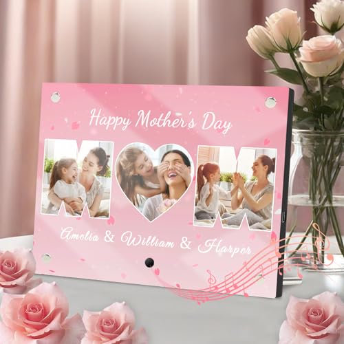 Placa de música personalizada, placa de Spotify que reproduce canciones directamente, marco de fotos personalizado con tus canciones favoritas, aniversario de cumpleaños personalizado para mujeres,