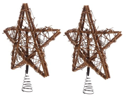 Cabilock 2stücke Weihnachtsbaumspitze Stern-Dekoration Mit Federndem Sockel Einfache Montage Langlebige Christbaumspitze Für Standard-weihnachtsbäume Festliche Baumspitzen-deko