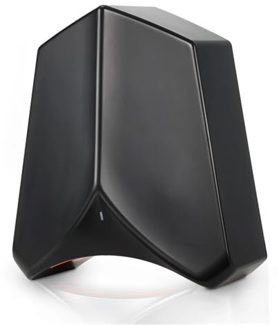 MYUYEE Asciugamani Elettrico Asciugamani Elettrico Automatico con sensore Intelligente per WC Asciugamani Elettrico Automatico ad Alta velocità per Bagno Commerciale,Nero-A