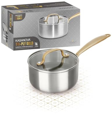 Casseruola 16 cm triplo strato Tri Ply - Gold con coperchio