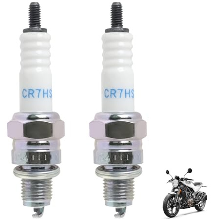 2 Pezzi Candela di Accensione, Candela di Accensione Sostituire per NGK CR7HSA C7HSA, Ricambio Alta Qualità per Scooter, Moto, Tosaerba, Motori 4T, Equivalente CHAMPION RZ10YC, Facile da Installare
