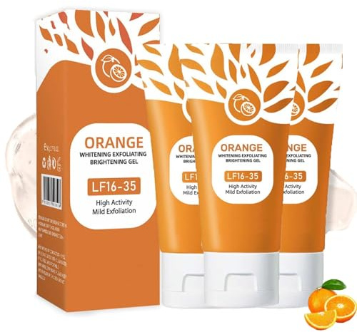 Gel Exfoliant Aux Enzymes D'orange,Gel Exfoliant Bio Pour Le Visage Et Le Corps,Orange éxfoliant Visage,éxfoliant Hydratant Nettoyant En Profondeur Pour Visagé Pour Tous Les Types De Peau (3PC, 50g)