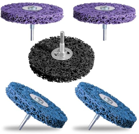Kizaten 5 Pièces Disques de Nettoyage 100 mm,Disques de Nettoyage plus Épais pour Meuleuses D'angle pour L'élimination de la Peinture,Rouille,Des Soudures et de L'oxydation