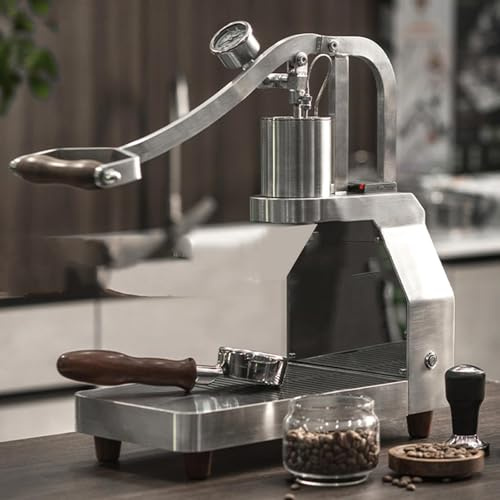 Manual Lever Espresso Machine, Semi-Automatic with PID Temperature Control, Solid Wood Handle for Home and Commercial Use