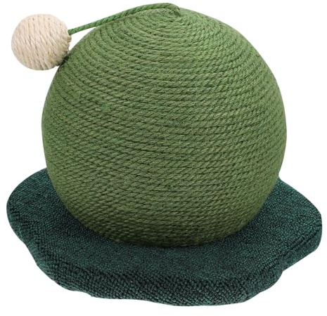 Didiseaon Griffoir pour Chat Sphérique en Corde à Griffer, Plaque à Gratter Stable, Diamètre Moyen, pour Exercice et Repos, Accessoire de Jeu pour Chats Adultes et Chatons