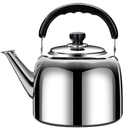 Tetera segura y de acero inoxidable con silbato fuerte, hervidor de gran capacidad para uso en cocina, suministros de camping, tetera silbante, estufa