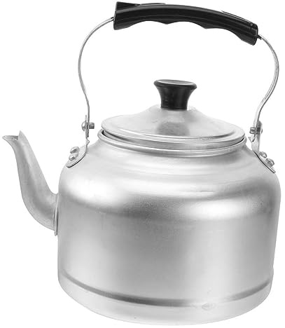 FUNNETOYU Tetera De Aluminio De 4 Litros, Olla Para Calentar Agua Resistente Al Desgaste, Hervidor Boca Estrecha, Material Antióxido, Uso Doméstico Estufa, Diseño Vintage Robusto