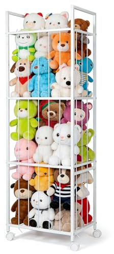 Bomclap 53 Zoll großer Aufbewahrungskäfig für Stofftiere – Weicher Plüschtier-Organizer mit Ständer für Kinderzimmer, Spielzimmer, Babyzimmermöbel
