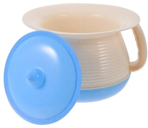 TOKIDNY ’s Plastic Chamber Pot Lid, Portable Urine Bucket for, Blue Bedside Urinal Potty for Home and Travel