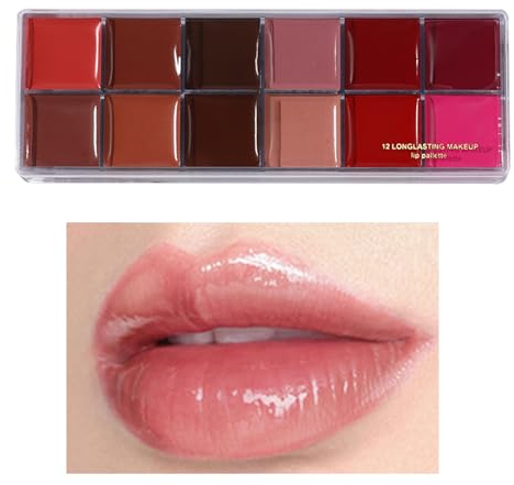 Paleta de Labios Colorida Maquillaje Labial Mate De Larga Duración Con | Estuche Compacto De Brillo Labial Para Hija, Esposa Y Madre