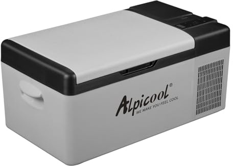 EC15 15L kompressor bil kyl och frys, DC 12V campingkylskåp, bärbar minikylbox för lastbil, husbil, RV, båt, -20℃ till 20℃, uppladdningsbar (batteri ingår inte)