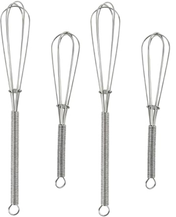 4PCS Mini Fouet En Acier Inoxydable, 13CM, 18CM, Fouet Cuisine Inox, Petit Fouet Cuisine, Batteur Manuel Pratique, Fouet Inox Résistant Pour Mélanger, Battre, Fouetter Les Ingrédients De Cuisine