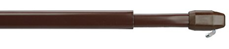 JalousieCrew Vitragestange Scheibengardinen Stange Farbe braun - 30-180 cm ausziehbar (40-70 cm)