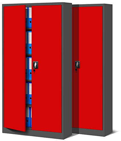 Jan Nowak 2er Set Aktenschrank Metallschrank, abschließbar, 185x90x40 cm
