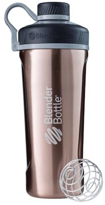 BlenderBottle Radian Edelstahl Trinkflasche, Thermoflasche mit BlenderBall, geeignet als Wasserflasche, Protein Shaker und Fitness Shaker, BPA frei, Doppelwandig, Vakuum isoliert - kupfer (770ml)