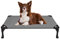 Veehoo Lit pour Chien - Lit Surélevé et Aéré pour Animal de Domestique, Tissu Textilene Rafraîchissant, M, Gris
