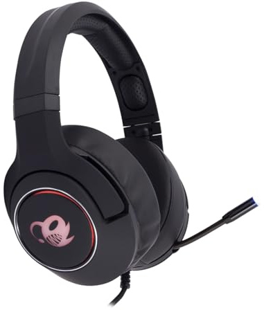 CoolBox DeepChroma – Auriculares Gaming con micrófono retráctil, iluminación RGB. Cascos Gaming compatibles con PC, PS4 y Xbox One (Incluye Adaptador Jack 2 en 1, USB para iluminación)