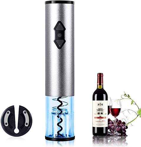 KAVYDENS Electric Wine Opener, Automatic Cordless Wine Bottle Opener kit with Foil Cutter (Batteries not Included)