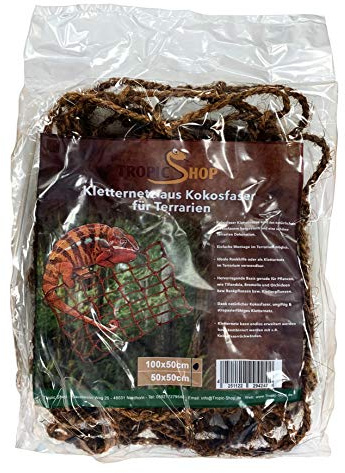 TropicShop Kletternetz aus Natur Kokosfaser - natürliche Terrarien Dekoration (100x50cm)