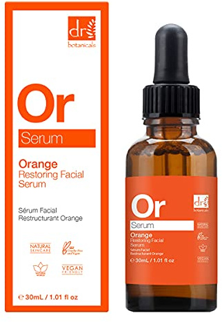 DR BOTANICALS Orange Restoring Facial Serum - 30ml | Anti Ageing, Anti Wrinkle, Brightening, Hydrating Face Serum with Mandarin Peel Oil, Red Algae & Rosa Moschata Oil and Seabuckthorn