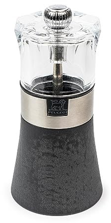 PEUGEOT - Macinasale Oslo da 12 cm + salgemma inclusi - Sistema di macinatura classico - Realizzato in legno certificato PEFC, acciaio inossidabile e acrilico - Prodotto in Francia - Colore grafite