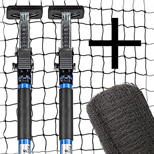 ALLEGRA Schutznetz B-Ware für Balkon und Fenster, Katzenschutznetz mit Stangenhalterung, Set mit Netz und Teleskopstangen mit oder ohne Drahtverstäkrung, ohne Bohren, in verschiedenen Größen