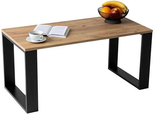 Couchtisch - Wohnzimmertisch Modern Perfekt für Büro oder Wohnzimmer - Rechteckiger Kaffeetisch im modernen Stil 105x50x49 cm, Mittel- oder Beistelltisch für Tee und Kaffee (Craft Eiche)