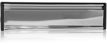 Xfort MailPlate 12 Letterplate Polished Chrome, Premium Draught Proof Postal Letterbox, Telescopic Sleeved Letter Box for uPVC Doors with 20-40mm Door Thickness.