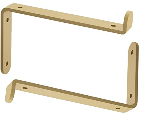Gold Schwimmende Regalhalterungen Schwerlast Metall Eisenkunst Regalträger for Home Dekoratives Wandregal, mit Passender Schraube, 2 Stück (200mm/7.9in)