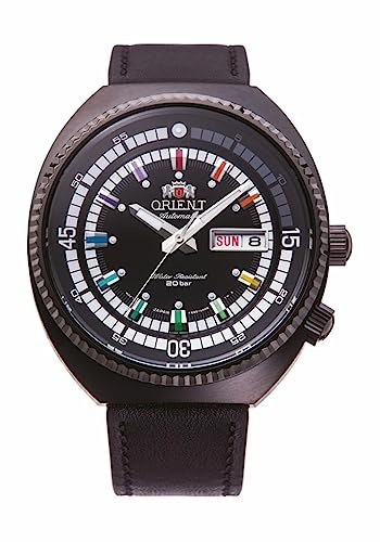 Orient Automatik Herren Armbanduhr aus Edelstahl und Leder in der Farbe Schwarz 43,5mm Limitierte Auflage von 2000 Stück, Wasserdichtigkeit: 20Bar, RA-AAOE07Bl9B