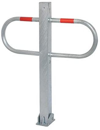 Parkplatzsperre, umlegbar per Profilzylinder, zum Aufschrauben, aus Stahl, feuerverzinkt, Gesamtbreite 800 mm, Überflur 900 mm