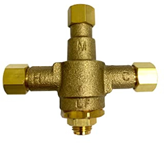 H.C. BT-T39LF-38 Under Counter Thermostatic Mixing Valve, 3/8 inches, Brass