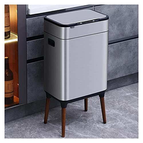 TATSEN Poubelle à capteur Intelligent Poubelle Rectangle en Acier Inoxydable Poubelle à Pied Haut Poubelle de tri de Cuisine Poubelle à déchets Automatique