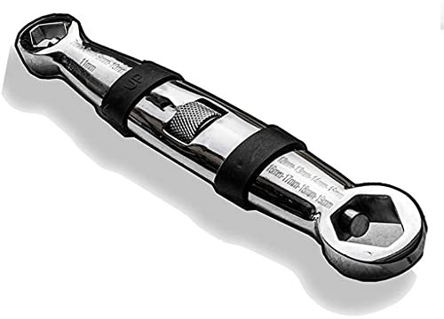 Samnuerly Universalschlüssel, 23-in-1, Verstellbarer Teleskop-Schraubenschlüssel, 7–19 mm, Flexibler Schraubenschlüssel, Radmuttern-Stecknuss, Rad, Reifenwechsel-Werkzeuge