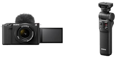 Sony ZV-E1 | Full-frame Mirrorless Interchangeable Lens Vlog Camera with 28-60mm f/4-5.6 Black & GP-VPT2BT Handgrip Black