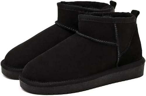 cutecool Mini bottes pour femme, mini bottines classiques avec doublure en fourrure, bottes d'hiver chaudes doublées de fourrure avec revêtement antidérapant