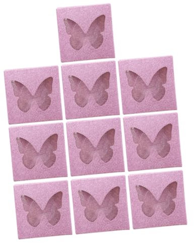 FRCOLOR Scatola Da 10 Set Confezione Per Ciglia Custodia Per Ciglia Finte Conservazione Dell'imballaggio Delle Ciglia Custodia Portaciglia Contenitori Abito a Due Pezzi Cartone Quadrato