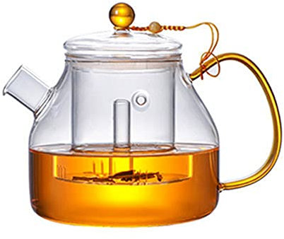 LeGDOr Glass Teapot,Stovetop Safe Glass Tea Kettle with Infuser,for Tea and Coffee,Borosilicate Tea Pot for Loose Tea (Boiling teapot)