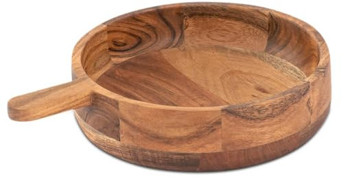 Amago home Holzpfanne Deko Pfanne Holz 32x25cm Schale Akazie massiv